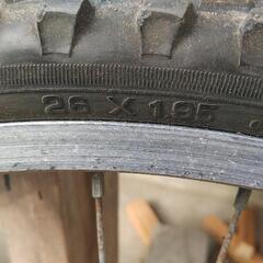 自転車の車輪 前後　26インチ✕195の画像