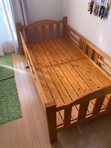 木製2段ベッドフレーム上段のみ