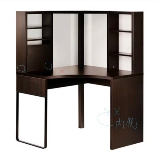 IKEA MICKE コーナーデスク　ブラウン　中古