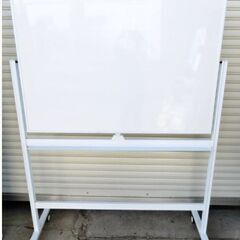 【　直取歓迎　】定番　大型　ホワイトボード　高さ90x幅120㎝　移動式　両面　キャスター付き　オフィス用　多目的ボード　掲示板