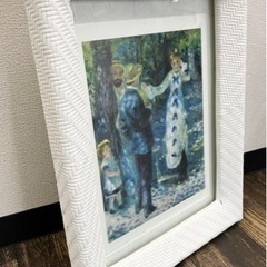 【中古品】ピエール＝オーギュスト・ルノワール ぶらんこ A4 ポスター 絵画 インテリア 生活雑貨 ガラス製 額 ホワイトの画像