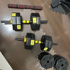 (交渉中)トレーニングベンチとダンベルを安く売ります！の画像