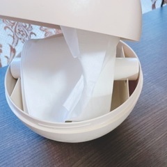 予約済　ペーパーポット　ティッシュケース　おしゃれ　丸型　北欧　ベージュ　ホワイト　白　400の画像