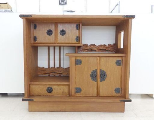 千歳市/恵庭市 屋久杉 茶棚 認定屋久杉 認定シール付き 茶箪笥