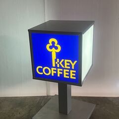 KEY COFFEE キーコーヒー　電光置き看板　自動回転式　２面はロゴ印刷、残り２面は無地　　お近くなら無料配達いたします