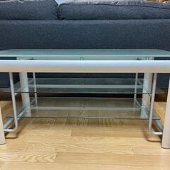 強化ガラステレビ台