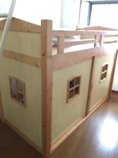 美品　ロフトベッド　ドア付き　収納あり