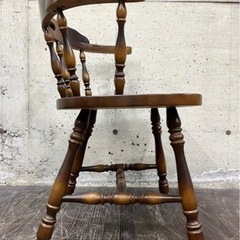5 飛騨産業 キツツキ ウィンザーチェア アーム付き ダイニングチェア アンティーク の画像