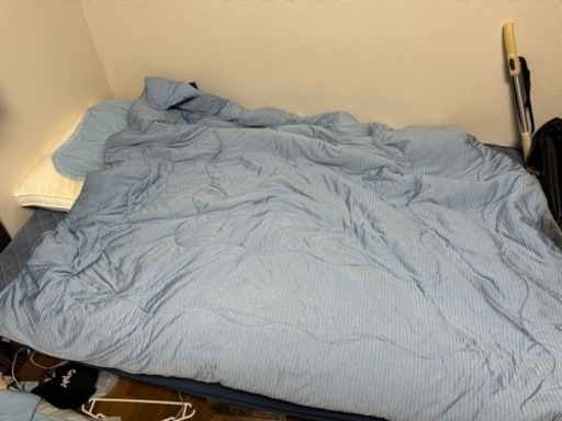 11/23まで受付11/25までに引取り セミダブル 脚付きマットレスベッド 掛布団、カバー等寝具一式