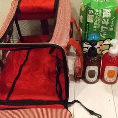 犬、猫用　キャリアハンドバッグ　シャンプー　リンス　紙オムツのセットです！の画像