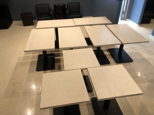 ホワイト石目調 テーブル 計9卓 2サイズ 店舗 居酒屋カフェバー