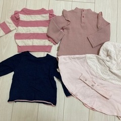 80サイズ　女の子　ベビー　
ポンチョ&ニット3点　の画像