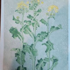 花の水彩画（縦）各１枚