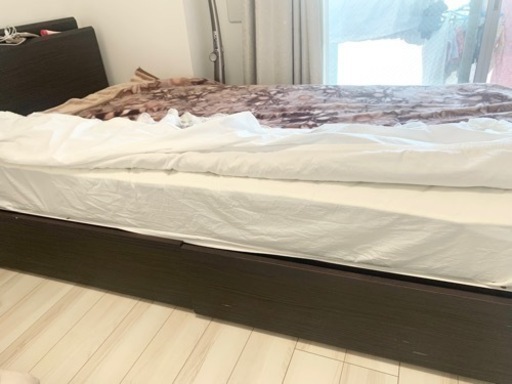 【引き取り者決定】NITORI◇ニトリ◇収納棚付き◇シングルベット◇マットレスセット