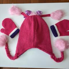 子供ニット帽と手袋セット　未使用の画像