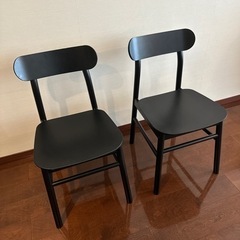 IKEA イケア RÖNNINGE ロッニンゲ ダイニングチェア ブラック 二脚セットの画像