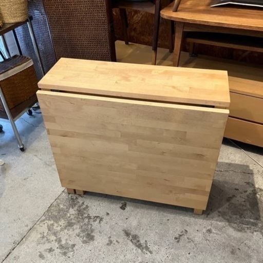 《売約済》IKEA イケア　ノールデン　NORDEN ゲートレッグ　テーブル　ダイニングテーブル　作業台　バタフライ　伸張式　エクステンション　2人掛け　4人掛け　バーチ材　ミシン台　スカンジナビア　デザイン　北欧　ナチュラル　カントリー　デスク