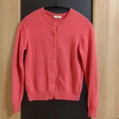カシミア１００％のカーディガン（濃いピンク）１４０ｃｍ