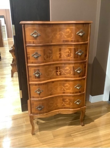 【トレファク神戸南店】★値下げしました!!★アンティーク調　5段チェスト【取りに来られる方限定】