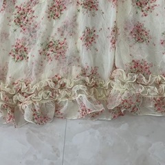 花柄　シフォン　エプロンの画像