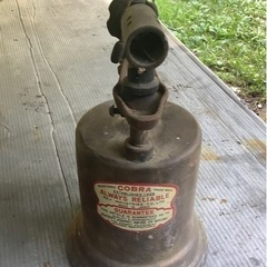 【売約済】⑦ジャンク扱い現状品 トーチランプ 昭和レトロ ガソリントーチ 灯油バーナー 真鍮製の画像