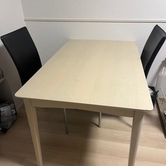 家具 ダイニングテーブル椅子2脚セット