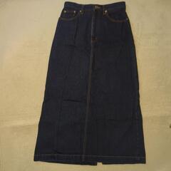 デニムロングスカート　スリット付