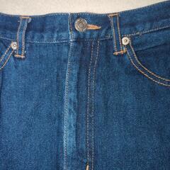 デニムロングスカート　スリット付の画像