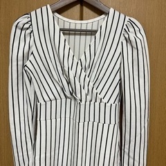 白ストライプ　ワンピース　あげますの画像