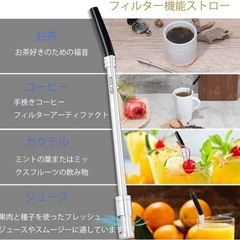 フィルター機能 ステンレス製 携帯用ストローの画像