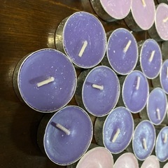 ガラスキャンドル　ホルダーとキャンドルセットの画像