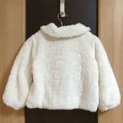 中綿フリースジャケット（白）１１０cmの画像