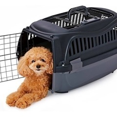 犬・猫用 キャリーケース ブラック 57.5L x 36W x 33H cmの画像