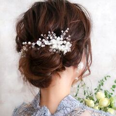 ヘアアクセサリー/フェイクパール（新品）ホワイトの画像