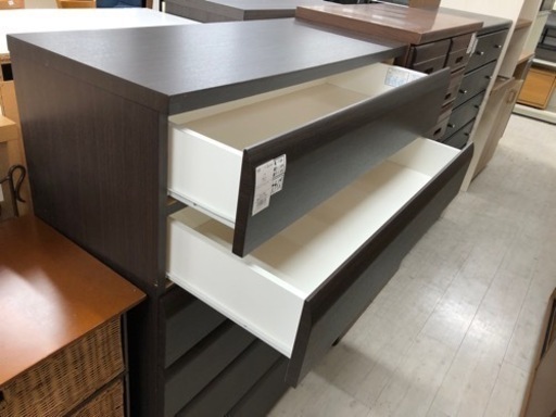 ニトリ6段チェスト ウィッシュ ダークブラウン ワイド【トレファク堺福田店】