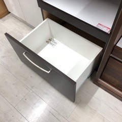 ニトリ レンジボード 2枚扉 ダークブラウン×ホワイト スリムタイプ 