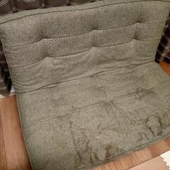リクライニングソファベッド へたり、シミ、ほつれアリ