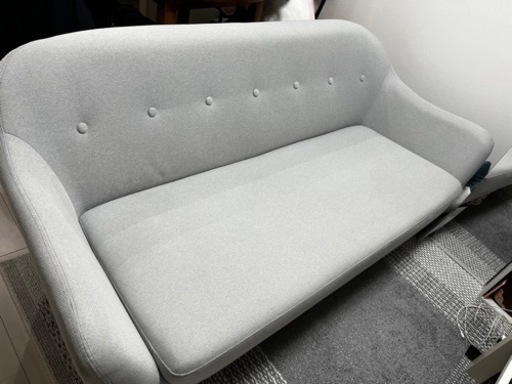 ニトリ　2.5人用布張りワイドソファ(カルム2 LGY）