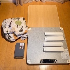 こたつ机+こたつ布団+新品カバー+ラグのセット