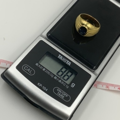 750 18金　サファイヤリング　1.49ct 8.8g