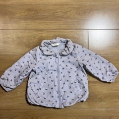 （取引中）ウィンドブレーカー（フードなし、裏地あり）春秋　紫色　女児　80サイズの画像