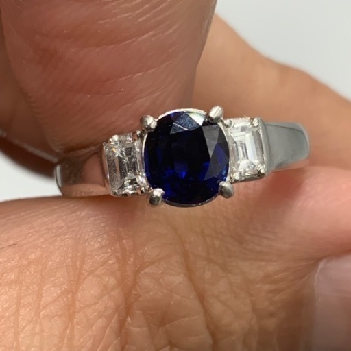 pt900 プラチナ900 ダイヤモンドリング　サファイヤリング　5.3g 1ct 0.33ct