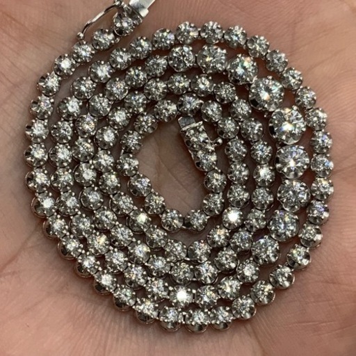 Pt850 ダイヤモンドネックレス　テニスネックレス　5ct 0.32ct 28.3g 約45cm