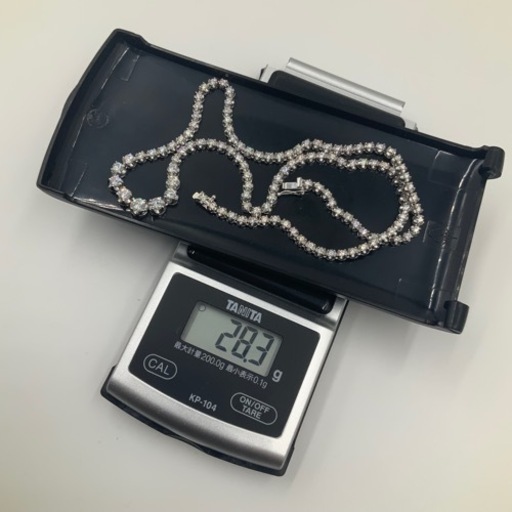Pt850 ダイヤモンドネックレス　テニスネックレス　5ct 0.32ct 28.3g 約45cm