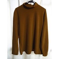 ■茶色系ヒートテック・ストレッチフリース・モックネックTシャツ（...
