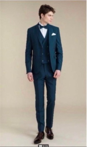 ワタベウェディング　タキシード　グリーン　ブルー　AU-67