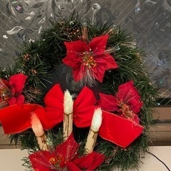 クリスマス　リース　電飾