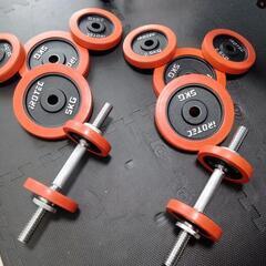 可変式ダンベルとベンチプレスの台