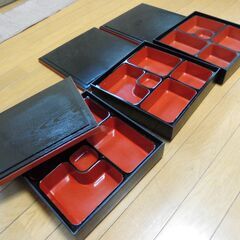 価格変更、松花堂弁当箱,(本体,ふた,内仕切り),1個の値段です。の画像