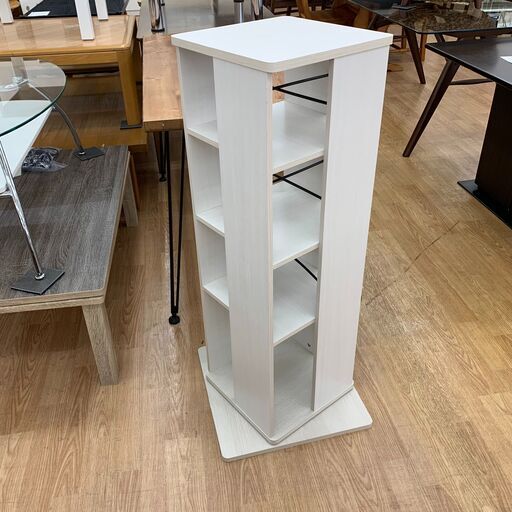 ★ジモティ割あり★  回転収納棚 ホワイト H102×W43×D43 クリーニング済み KJ3559